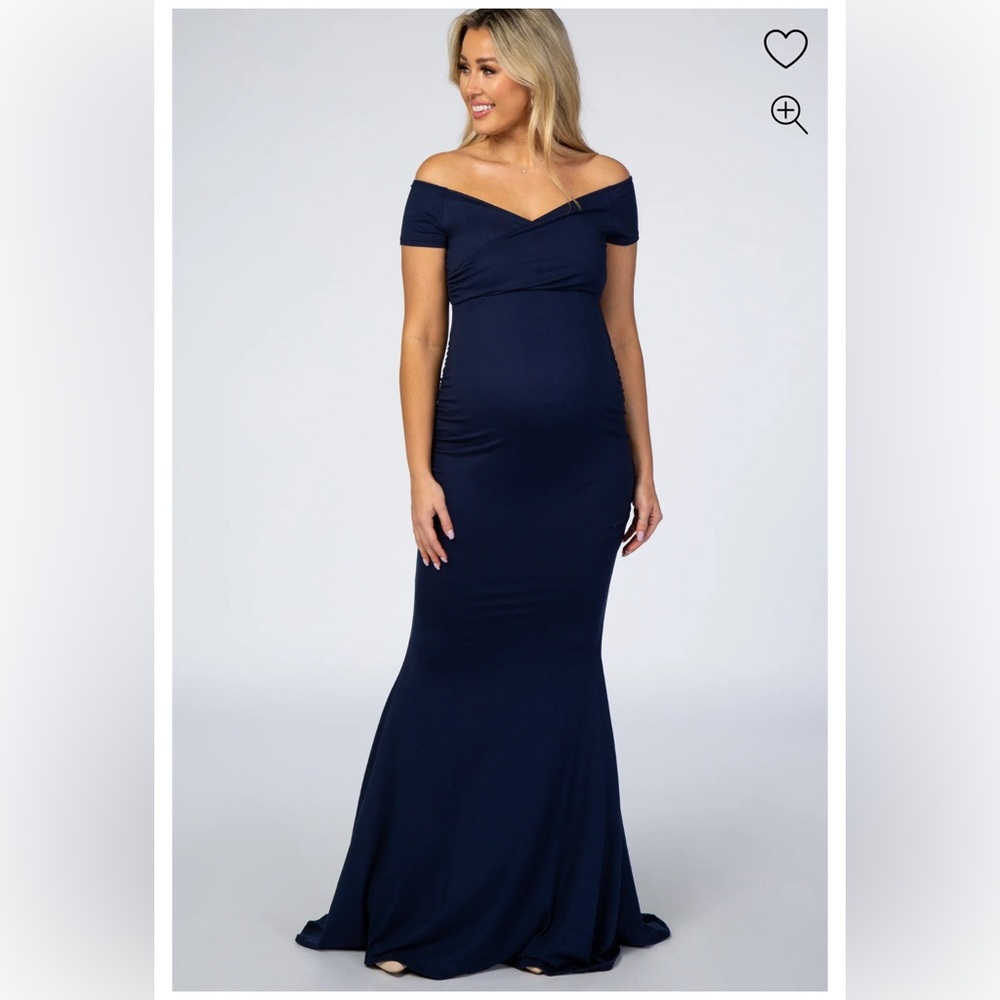 PinkBlush Pink Off Shoulder Wrap Maternity Photoshoot Gown/Dress